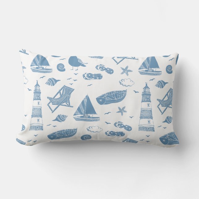 Throw Pillow-Beach Theme Lumbar Pillow (Front)