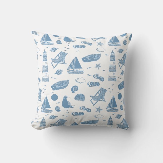 Throw Pillow-Beach Theme Pillow (Front)