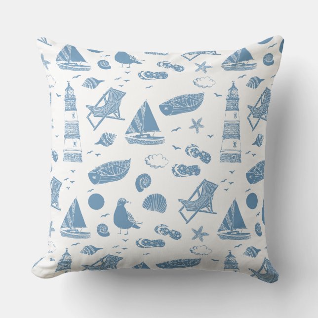 Throw Pillow-Beach Theme Pillow (Front)