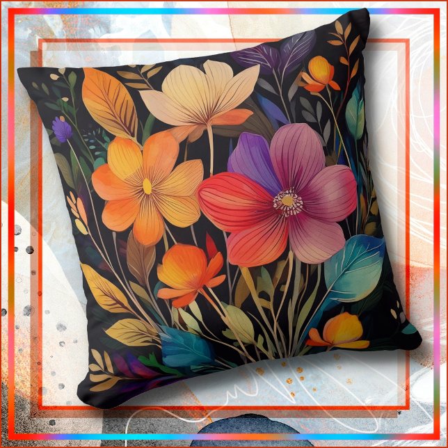 THROW PILLOW - Beautiful & Colorful Flowers (Creator Uploaded)