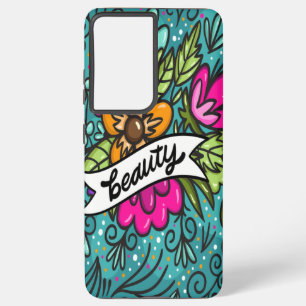 Throw Pillow Beauty with Flowers Samsung Galaxy Case