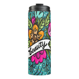 Throw Pillow Beauty with Flowers Thermal Tumbler