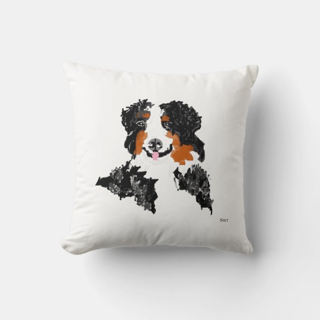 Throw Pillow : Bernese Mountain Dog  (Front)