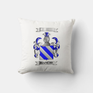 Throw Pillow Bianchi Italian Surname And Shield