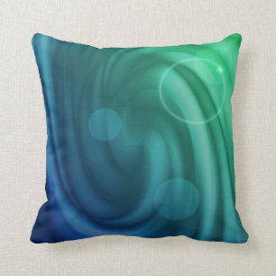 Throw Pillow Blue And Green Vortex