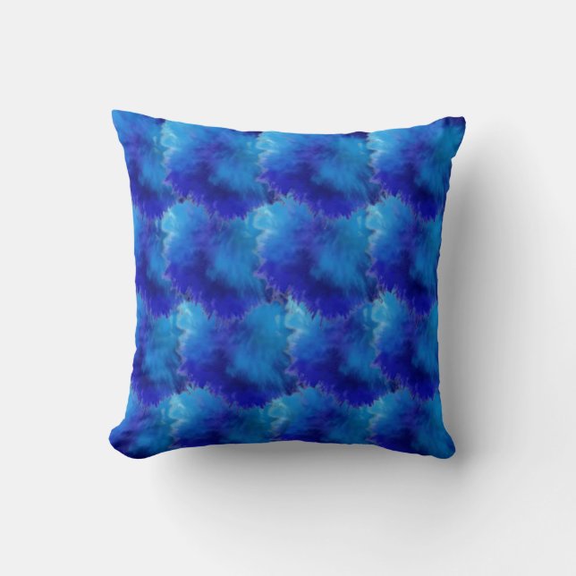 Throw Pillow Blue art (Front)