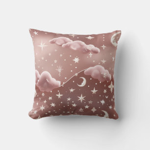 Throw Pillow - Blush Pink Celestial Moon Phases