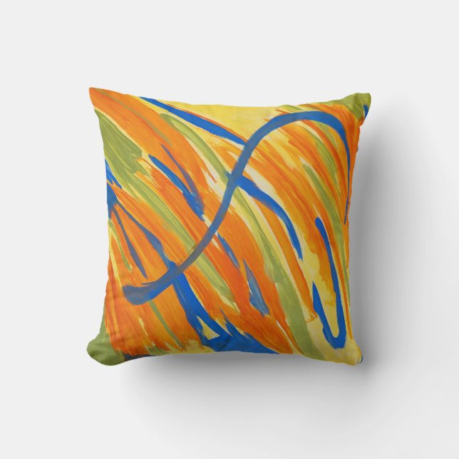 Throw Pillow-Bold Abstract Colours Pillow (Front)