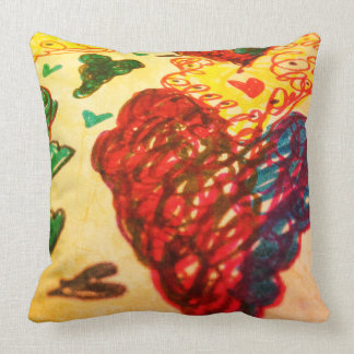Throw pillow, brighter colours, fun, heart design pillow