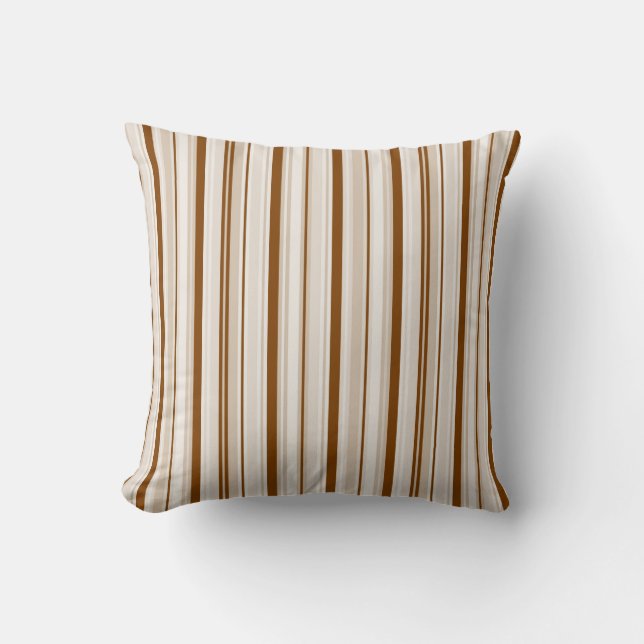 Throw Pillow-Brown Stripes Pillow (Front)