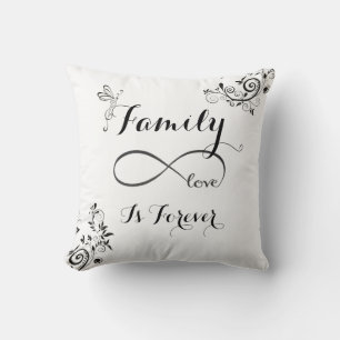 Throw Pillow/Butterflies with Family Quote Pillow