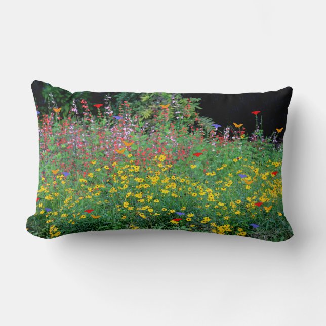Throw Pillow, Butterfly Garden Lumbar Pillow (Front)
