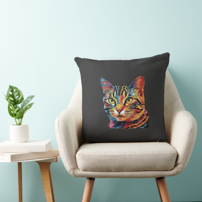 Throw Pillow cat patterned (Chair)