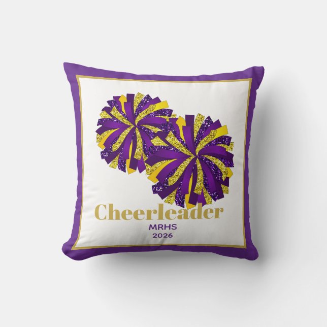 Throw Pillow Cheerleader Pom Poms personalized (Front)