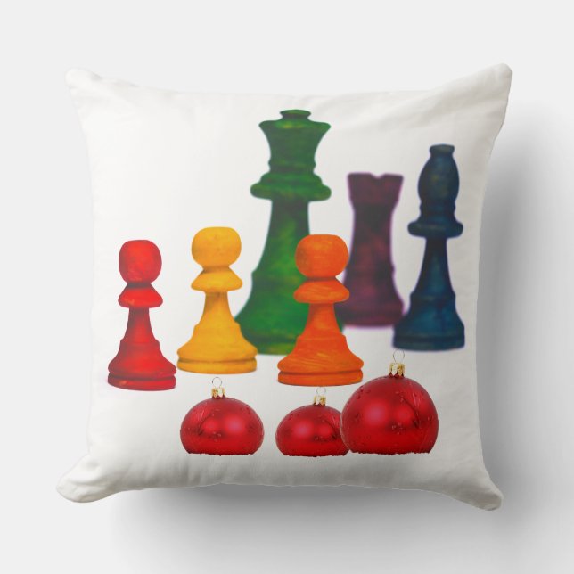 Throw Pillow Chess in Christmas (Front)
