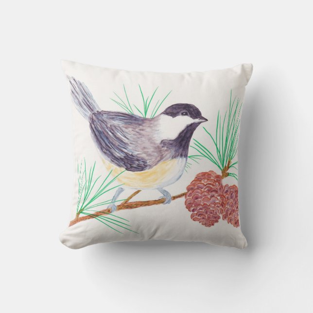 Throw Pillow - Chickadee (Front)