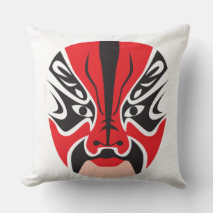 Throw Pillow: Chinese Opera Mask by Mascarata™ Pillow