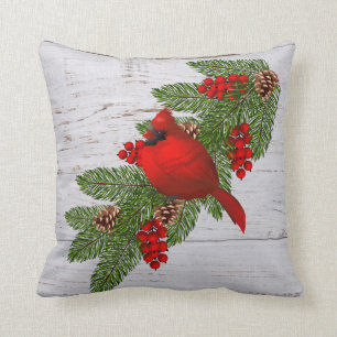Throw Pillow-Christmas Cardinal Pillow