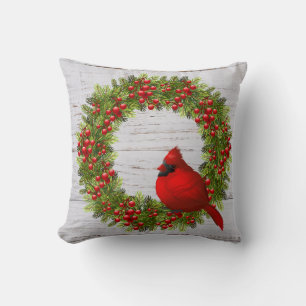 Throw Pillow-Christmas Cardinal Pillow
