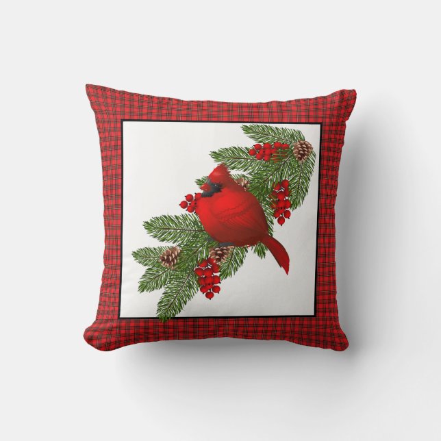 Throw Pillow-Christmas Cardinal Pillow (Front)