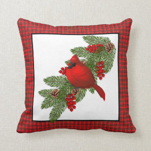 Throw Pillow-Christmas Cardinal Pillow