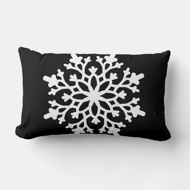 Throw Pillow-Christmas Snowflake Lumbar Pillow (Front)