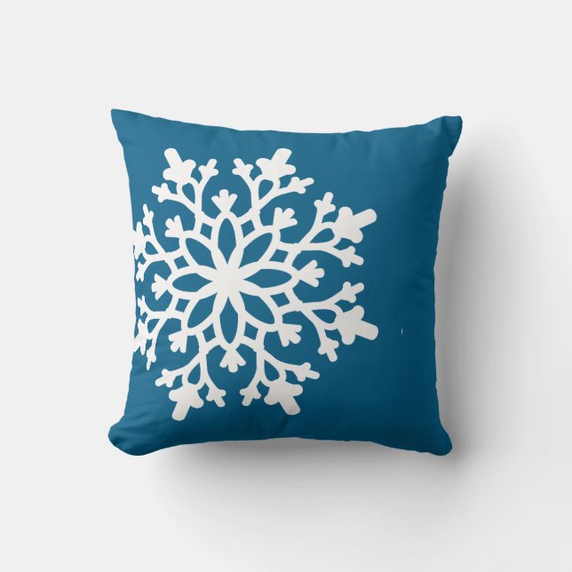 Throw Pillow-Christmas Snowflake Pillow (Front)