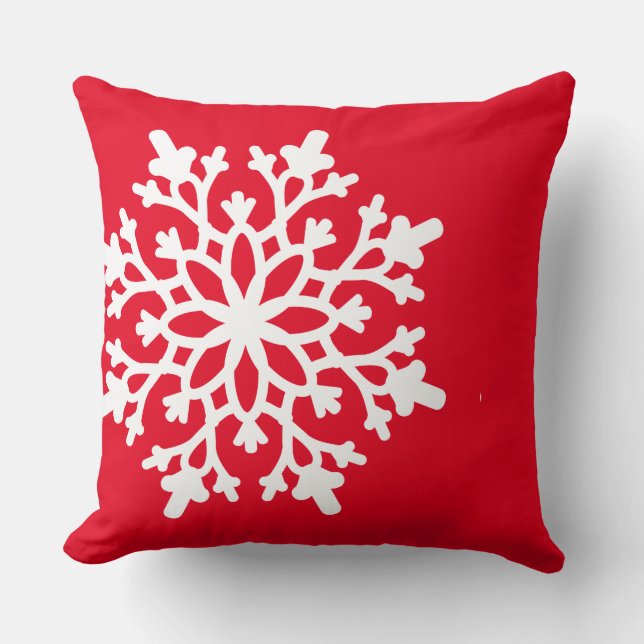 Throw Pillow-Christmas Snowflake Pillow (Front)