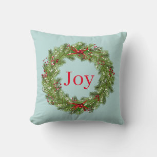 Throw Pillow-Christmas Wreath Pillow