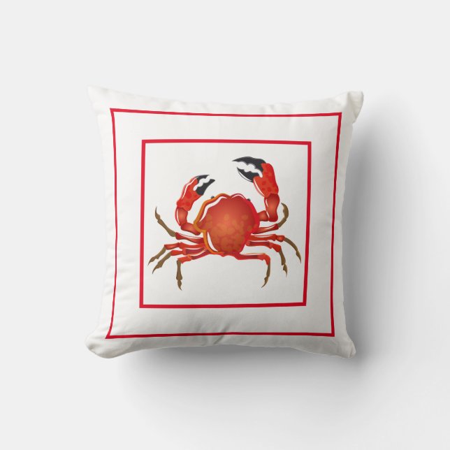 Throw Pillow-Crab Throw Pillow (Front)