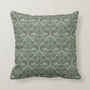 Throw Pillow - Damask Pattern (Sage)