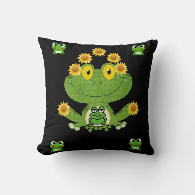 throw pillow decore frog (Front)