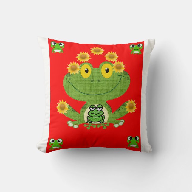 throw pillow decore frog (Front)