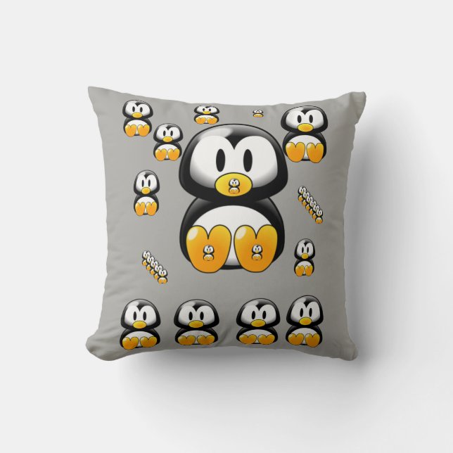 throw pillow decore penguin (Front)