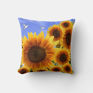 throw pillow decore sunflowers