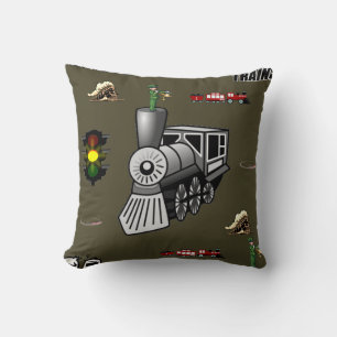 throw pillow decore trains