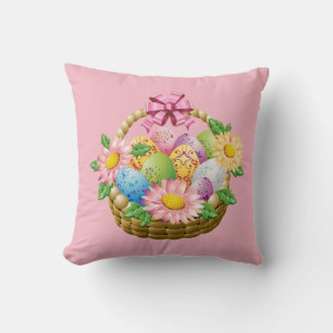 Throw Pillow-Easter Basket Pillow