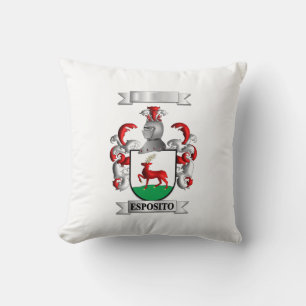 Throw Pillow Esposito Italian Surname And Shield