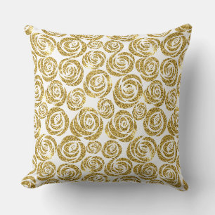 Throw Pillow-Faux Glitter Roses Pillow