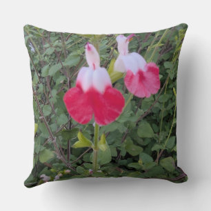 Throw Pillow-Floral series -Hot Lips salvia  Pillow