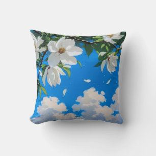 Throw Pillow — Floral Series White Magnolia