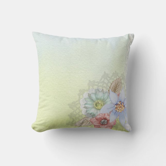 Throw Pillow/Flowers Pillow (Front)