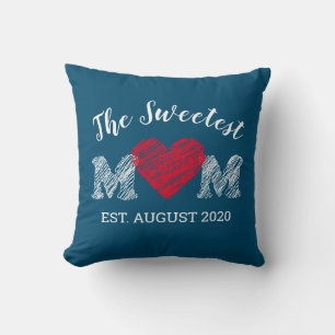 Throw Pillow for Mom with heart shape