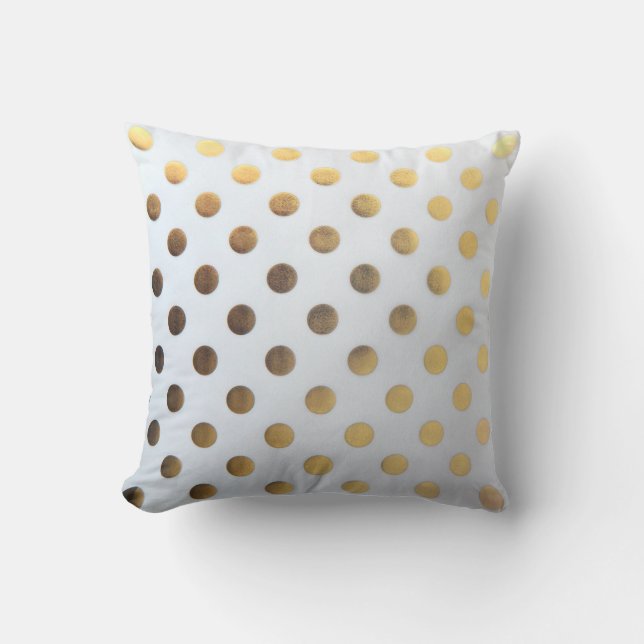 Throw Pillow/Gold Polka Dots Pillow (Front)