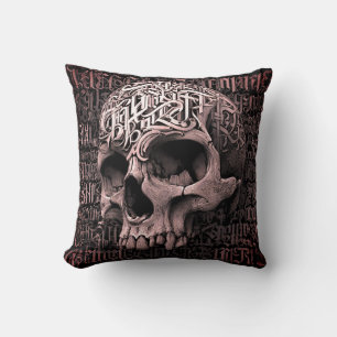 Throw Pillow Gothic tribal skull