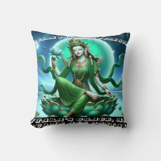 Throw Pillow/ Green Tara  Pillow