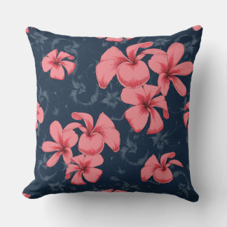 Throw Pillow grey colour and flower pink colour 