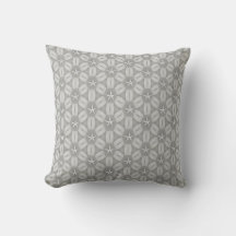 Throw Pillow Grey White Stars
