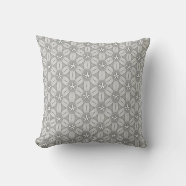 Throw Pillow Grey White Stars (Front)