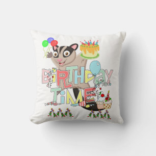 Throw Pillow, Happy Birthday Possum Cake Throw Pillow